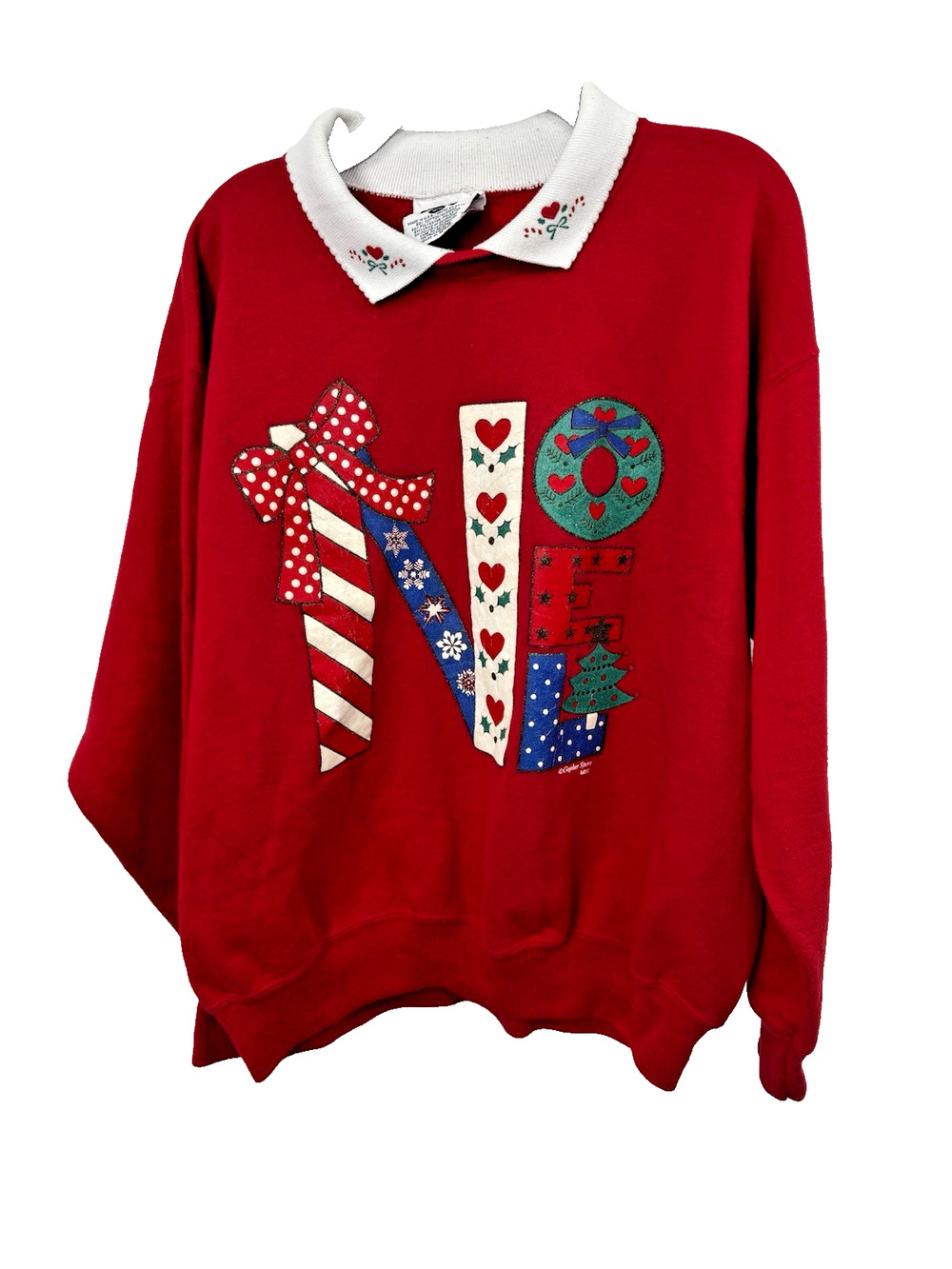 Gopher Sport Noel Christmas Sweatshirt With Collar 90s Y2k Womens Size Medium